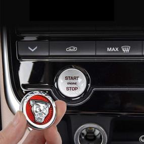 img 2 attached to 🔒 Bettway Car Engine Start Stop Button Cover: Keyless Go Ignition Protector for Jaguar XF XE XJ E-PACE F-PACE - Elegant Decoration