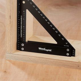 img 1 attached to 🔨 Woodraphic Professional Carpenter Square: Premium Layout Tool for Precise Woodworking & Carpentry - 8 Inch Aluminium Ruler with Guaranteed Accuracy & Easy-Read Angle Scale