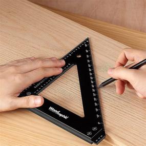 img 2 attached to 🔨 Woodraphic Professional Carpenter Square: Premium Layout Tool for Precise Woodworking & Carpentry - 8 Inch Aluminium Ruler with Guaranteed Accuracy & Easy-Read Angle Scale