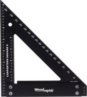 🔨 woodraphic professional carpenter square: premium layout tool for precise woodworking & carpentry - 8 inch aluminium ruler with guaranteed accuracy & easy-read angle scale логотип