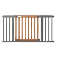 👶 summer west end safety baby gate - honey oak stained wood & slate metal frame, 30" tall, fits 36-60" wide openings - wide space & open floor plan baby/pet gate logo