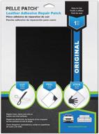 pelle patch - 25 colors available - original 8x11 - black - leather & vinyl adhesive repair patch logo