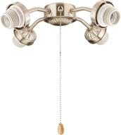 💡 enhance your ceiling fan with kathy ireland home four-light arm fitter: dimmable led fixture attachment with adjustable arms and a19 medium base led bulbs in brushed steel logo