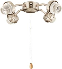 img 2 attached to 💡 Enhance Your Ceiling Fan with Kathy Ireland HOME Four-Light Arm Fitter: Dimmable LED Fixture Attachment with Adjustable Arms and A19 Medium Base LED Bulbs in Brushed Steel