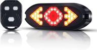 wireless remote control bike tail light with turn signals: 🚴 waterproof, usb rechargeable, ultra bright safety warning cycling taillight for night logo