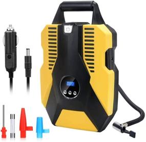 img 4 attached to 🚗 XinYu 150PSI Portable Car Air Compressor Pump with LED Light, Digital Display & Auto Shut-Off - Upgraded 22-Cylinder All-Copper Coil Motor! DC 12V Tire Inflator for Car, Bicycle, Ball & More