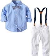 👦 toddler boys' clothes sets with detachable sleeve suspenders logo