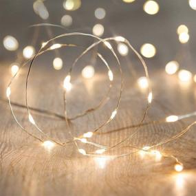 img 4 attached to ANJAYLIA LED Fairy String Lights - 10Ft/3M 30leds Firefly String Lights 🌟 for Garden, Home, Party, Wedding, Festival Decorations - Battery Operated Lights (Warm White)