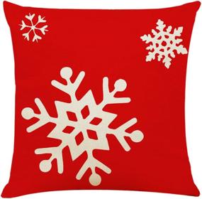 img 1 attached to 🎄 Ogrmar Set of 4, 18x18 Inch Throw Pillow Covers - Christmas Decorative Pillow Cases made of Cotton Linen for Sofa, Couch, Bed, and Car.