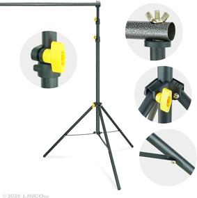 img 1 attached to LINCOSTORE 10x6.5ft Adjustable Backdrop Support Stand Kit - Photography Studio Photo Background System with Carrying Bag for Green Screen Muslin (4171)