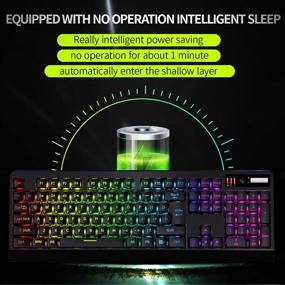 img 2 attached to 🖥️ ZJFKSDYX Wireless Gaming Keyboard and Mouse Combo - 104 Key RGB LED Backlight, Rechargeable, Mechanical Feel, Anti-ghosting, Ergonomic, Waterproof, RGB Mute Mice for Computer PC Gamer in Black