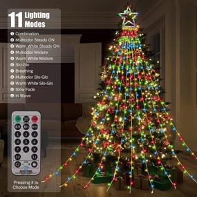 img 2 attached to 🎄 ZTX Christmas Decorations Outdoor Star Lights: Color Changing 11Ft Tree Toppers & Remote Control - 11 Lighting Modes for Christmas, Halloween, Wedding, Party