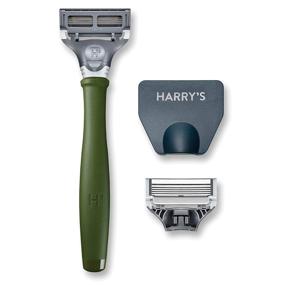 img 1 attached to Harry's Forest Green Men's Razor Set - Includes 2 Razor Blades