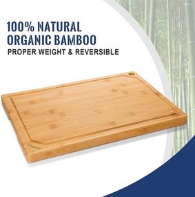 img 1 attached to 🔪 Hiware 4-Piece Bamboo Cutting Boards: Heavy Duty Chopping Set for Kitchen - Pre Oiled, Extra Large, with Juice Groove - for Meat, Vegetables