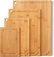 🔪 hiware 4-piece bamboo cutting boards: heavy duty chopping set for kitchen - pre oiled, extra large, with juice groove - for meat, vegetables logo