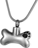 🐾 coco park engraving dog paw bone pet cremation necklace: a touching memorial ashes keepsake urn pendant jewelry логотип