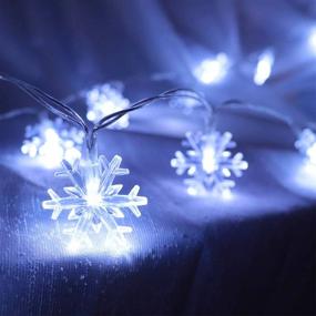 img 3 attached to 20FT Christmas Snowflake String Lights, 40 LED Battery Operated Fairy Lights with Remote Control and Timer – Hanging Decor for Bedroom, Room, Patio, Party, Wall – Indoor and Outdoor Xmas Tree Decorations in Warm White