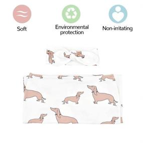 img 4 attached to 🐶 Doxie Swaddle Sack for Newborn - Cocoon your baby in a Dachshund-inspired sleep sack with headband for adorable newborn hospital photos!