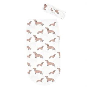 img 2 attached to 🐶 Doxie Swaddle Sack for Newborn - Cocoon your baby in a Dachshund-inspired sleep sack with headband for adorable newborn hospital photos!