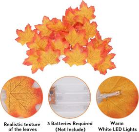 img 1 attached to 🍁 Ivenf 10ft 20 LED Maple Leaf String Lights: Stunning Thanksgiving Decor for Indoor & Outdoor Autumn Theme Party Supplies & Gifts