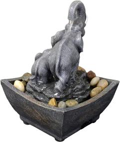 img 3 attached to 🐘 Nature's Mark 7.5" Playing Elephant & Baby Elephant Tabletop Water Fountain: A Soothing & Elegant Décor Piece