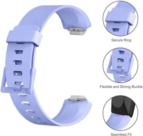 img 1 attached to 📦 6 Pack Silicone Bands for Fitbit Inspire HR, Inspire 2, Inspire & Ace 2 | Women Men | Large Size | Rose Gold, Silver, Lavender, Fuchsia, Navy Blue, Grey