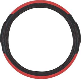 img 2 attached to Pilot SW-68R Faux Leather Universal Fit Steering Wheel Cover - Black And Red