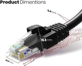 img 3 attached to Максимальный сетевой кабель Ethernet CAT6 75 футов - высокоскоростная интернет-сетевая линия, уличная водонепроницаемая (черный)