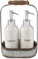 white mud pie farmhouse lotion caddy soap pump set - get inspired! logo