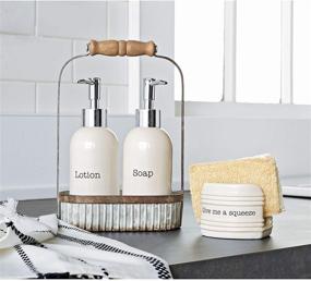 img 1 attached to White Mud Pie Farmhouse Lotion Caddy Soap Pump Set - Get Inspired!