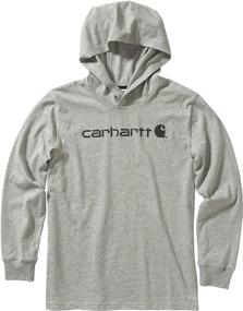 img 3 attached to 👕 Carhartt Boys' Long Sleeve Hooded Tee