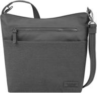 travelon women's anti-theft metro crossbody handbag 👜 in black with wallet – enhance security and style! logo