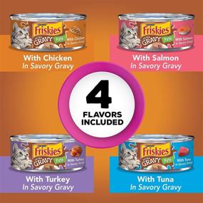 img 3 attached to 🐱 Highly Palatable Purina Friskies Pate Wet Cat Food Variety Pack with Extra Gravy - Chicken, Turkey, Salmon & Tuna - 24 Cans (5.5 oz) for Feline Delight