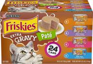 🐱 highly palatable purina friskies pate wet cat food variety pack with extra gravy - chicken, turkey, salmon & tuna - 24 cans (5.5 oz) for feline delight logo