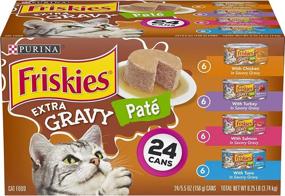 img 4 attached to 🐱 Highly Palatable Purina Friskies Pate Wet Cat Food Variety Pack with Extra Gravy - Chicken, Turkey, Salmon & Tuna - 24 Cans (5.5 oz) for Feline Delight