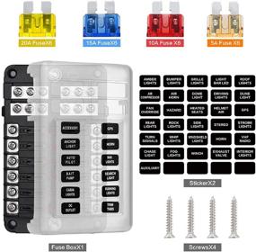 img 2 attached to 🚗 Дэйукси 12-позиционная блок-распределитель предохранителей с индикатором LED, водонепроницаемый кожух - держатель предохранителей 12-позиций ATC/ATO для автомобилей, грузовиков, лодок, морских судов, домов на колесах и фургонов (включает 16 предохранителей).