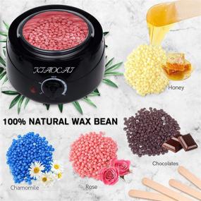 img 3 attached to Professional Waxing Kit with Wax Warmer, 4 Packs Hard Wax, and 10 Pcs Spatulas: Effective Painless Hair Removal at Home
