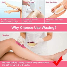img 2 attached to Professional Waxing Kit with Wax Warmer, 4 Packs Hard Wax, and 10 Pcs Spatulas: Effective Painless Hair Removal at Home
