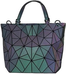 img 3 attached to 🌈 Holographic Geometric Rainbow Handbag: Stylish Wallets & Women's Handbags