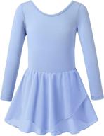 💃 high-quality meriabny tank/long sleeve leotards: solid color ballet tutu dress for girls dance (3-9 years) logo