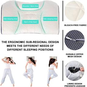 img 1 attached to DearMoon.life Small Firm Neck Pillow - Cervical Pillow for Neck Pain - Side 🌙 Sleeper Pillow for Neck and Shoulder Pain (White & Grey, 23.62'' × 14.96'' × 5.90'' L×W×H)