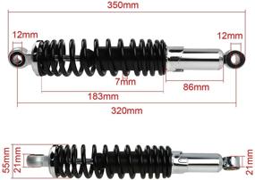 img 3 attached to 🏍️ Амортизаторы FLYPIG 12,5 дюйма 320 мм для грязевого мотоцикла ATV объемом 90 см3, 110 см3, 125 см3, 150 см3, GS125, CB1000, CL100, CR100, CX500, MR175, MT125, SL100, TL125, KLX110, Ninja 1000, ZRX1100, FJ1100, YZ100 (1961-2015) - совместимые с Suzuki Kawasaki.