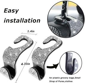 img 2 attached to 🚗 SEAMETAL Sparkling Car Seat Hanger Backseat, Bling Car Accessories for Women, Headrest Auto Seat Hook Back Seat 4PACK