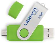 🟢 leizhan 32 гб usb 3.0 micro usb флэш-накопитель: быстрая память для android смартфонов/ноутбуков, зеленый логотип