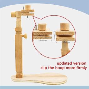 img 1 attached to 🧵 Enhanced Craftsmanship: Adjustable Rotated Cross Stitch Stand Lap with Beech Wood Embroidery Hoop Holder