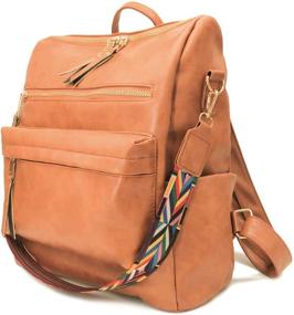 img 3 attached to 🎒 Stylish Women's Leather Backpack Purse: Spacious, Versatile & Chic Handbag for School, Work, and Daily Use