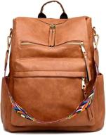 🎒 stylish women's leather backpack purse: spacious, versatile & chic handbag for school, work, and daily use logo