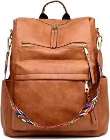 img 4 attached to 🎒 Stylish Women's Leather Backpack Purse: Spacious, Versatile & Chic Handbag for School, Work, and Daily Use