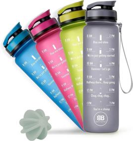 img 4 attached to 🥤 32oz Brooklyn Bottles: Time Marker Water Bottle with BPA Free Tracker, Ideal for Workout, Sports, Travel – Reusable, Motivational Reminder for Outdoor Fitness and Hydration