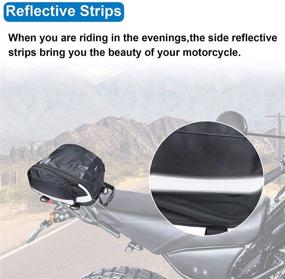 img 1 attached to 🏍️ AUFER Multifunction Motorcycle Tail Bag: Premium Seat Bag with Reflective Strip for Touring Dyna Softail Sportster Kawasaki Suzuki Yamaha Indian Sport Bikes